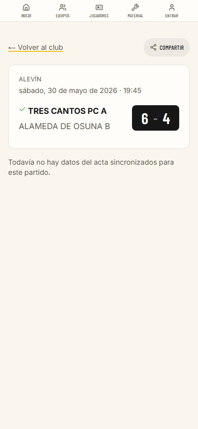 Ficha de un partido