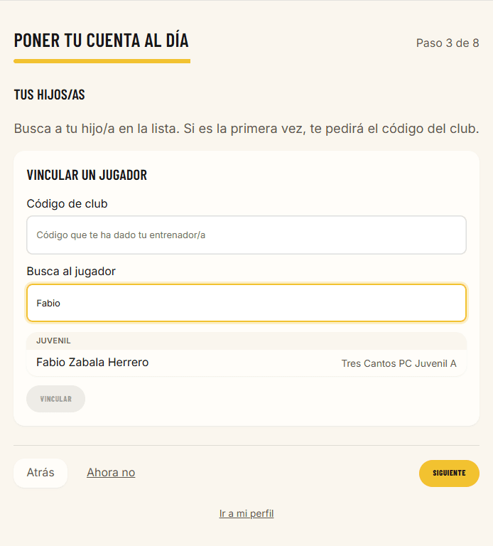 Vincular un jugador